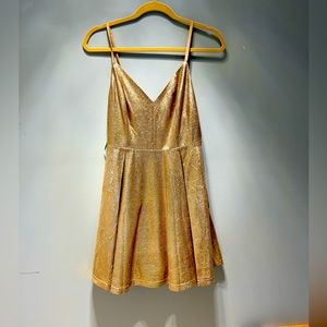Lulu’s gold shimmer dress